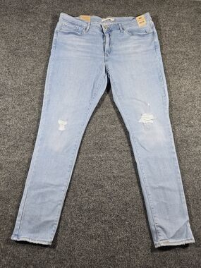 Levi’s 711 Skinny Jeans Size 16 M W33 Light Wash Distressed NWT